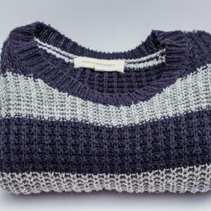 Woven Sweater in Silver & Blue
